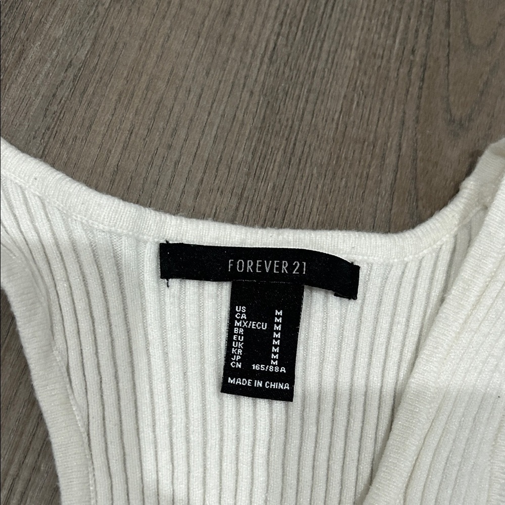 Forever 21 Ribbed Tank Top Set - White and Tan - Picture 3 of 6